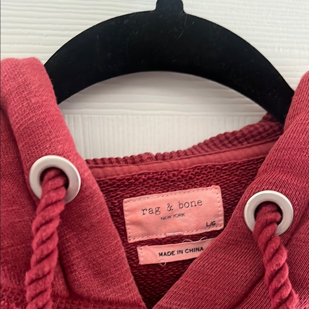 Rag & Bone Deep Red Hoodie With Rope Drawstrings - image 2